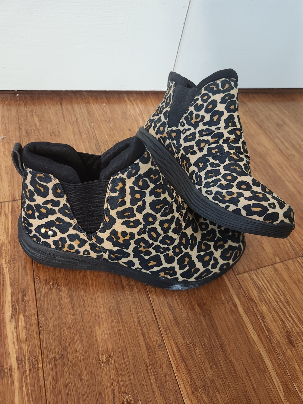 Ryka Women's Leopard Print Niah Slip-On Ankle Boots, 7.5 Wide